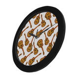 Paint Guitar Pattern Elegant Black Wall Clock