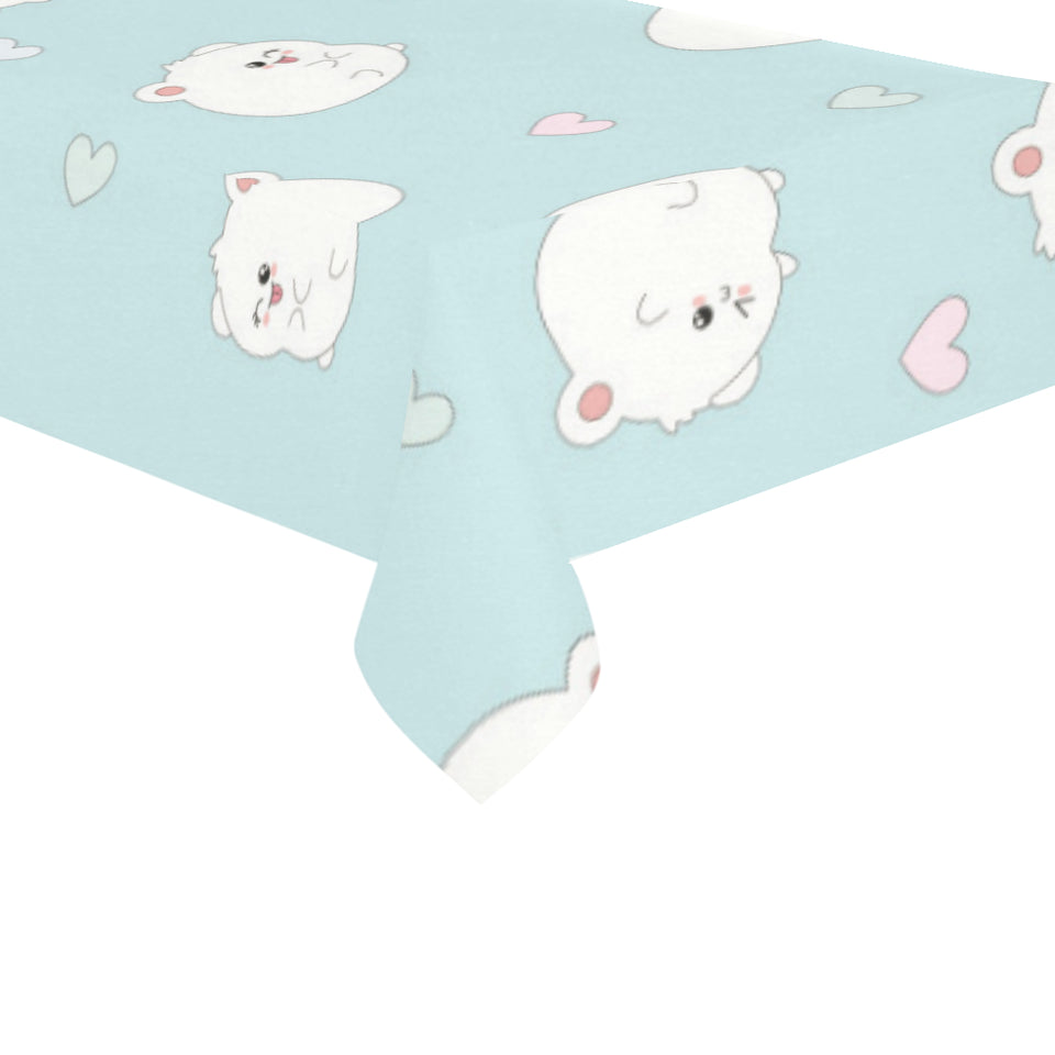 White cute hamsters heart pattern Tablecloth