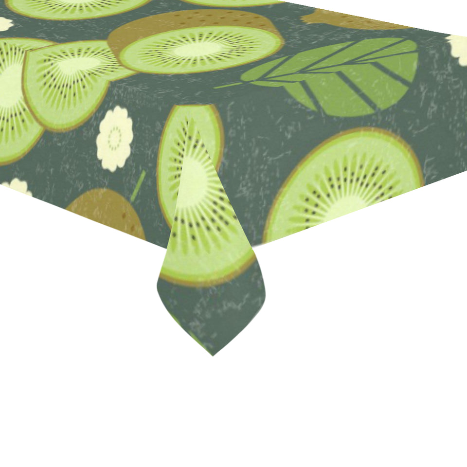 Whole sliced kiwi leave and flower Tablecloth