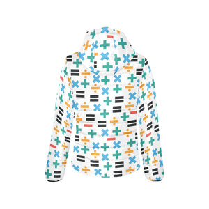 Math Pattern Print Design 05 Women's Padded Hooded Jacket
