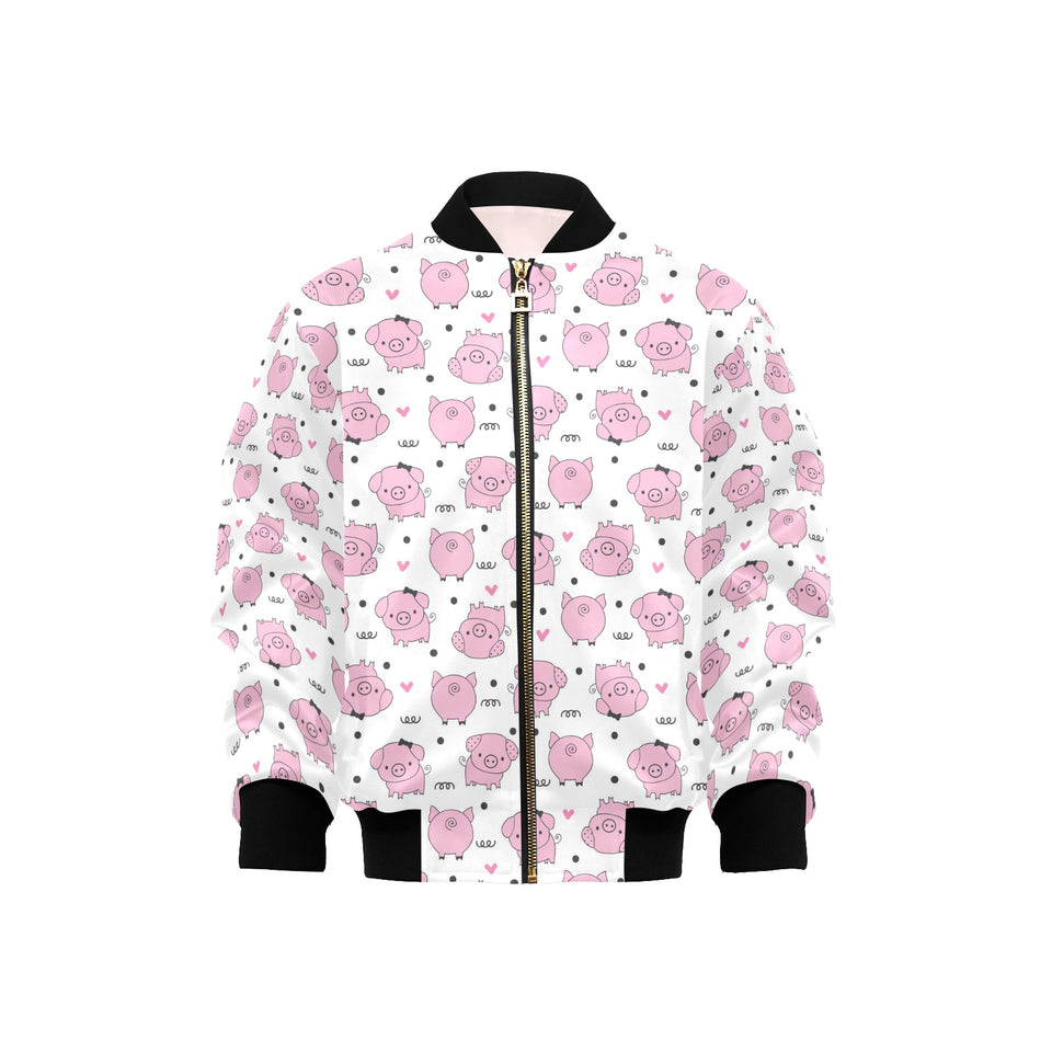 Pig Pattern Print Design 03 Kids' Boys' Girls' Bomber Jacket
