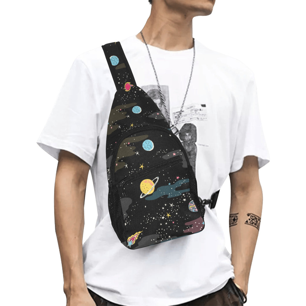 space pattern All Over Print Chest Bag