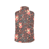 fox leaves mushroom pattern Women's Padded Vest