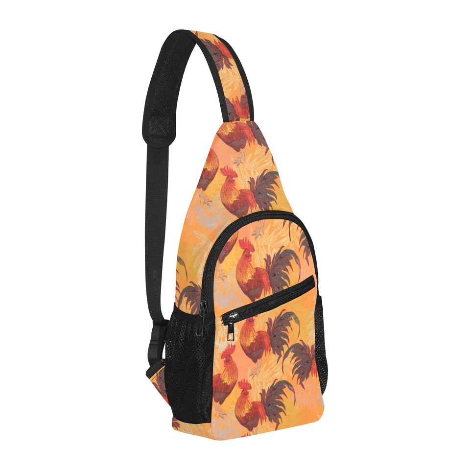 red rooster chicken cock pattern All Over Print Chest Bag