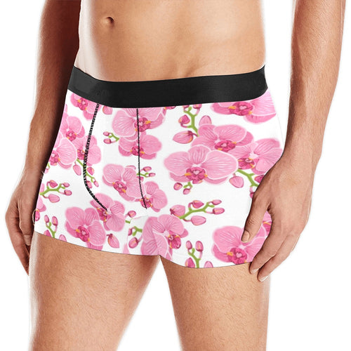 pink purple orchid pattern background Men's All Over Print Boxer Briefs Men's Underwear