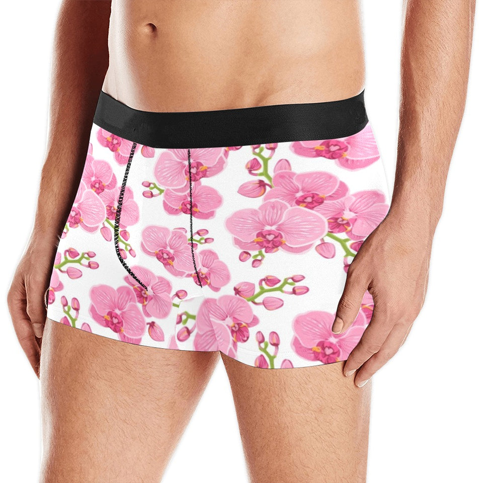 pink purple orchid pattern background Men's All Over Print Boxer Briefs Men's Underwear