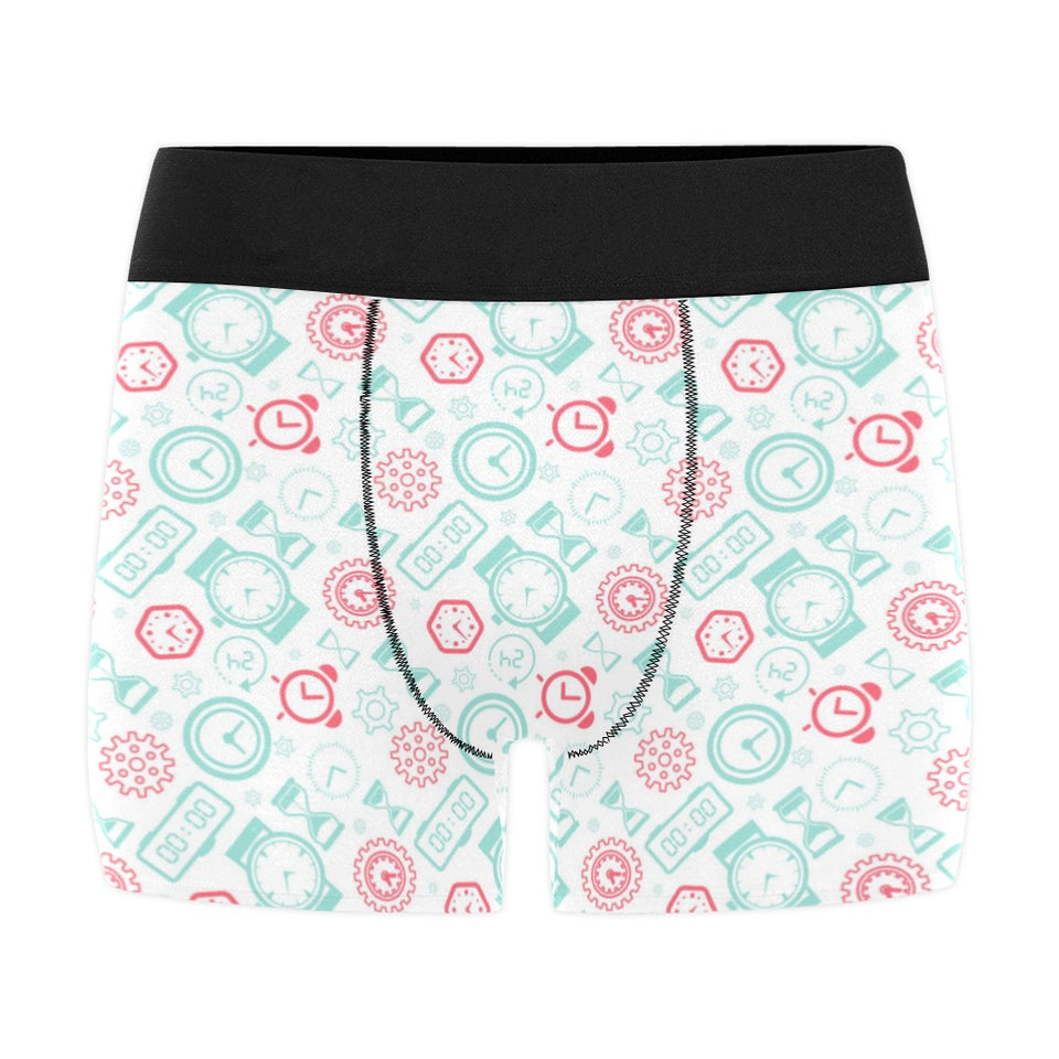 Clock time pattern blackground Men's All Over Print Boxer Briefs Men's Underwear