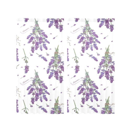 lavender flower design pattern Gauze Curtain