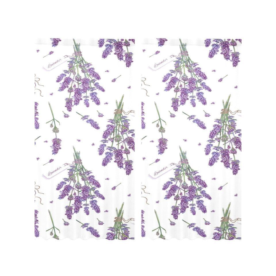 lavender flower design pattern Gauze Curtain