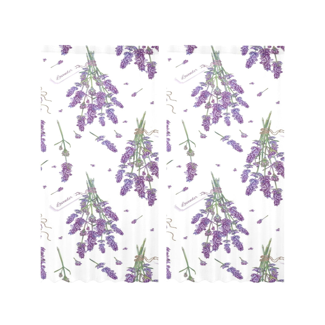 lavender flower design pattern Gauze Curtain
