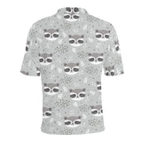 Cute raccoons leaves dot Men's All Over Print Polo Shirt