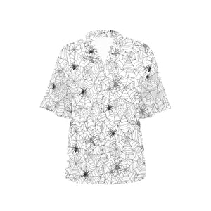 Spider web cobweb pattern Women's All Over Print Hawaiian Shirt