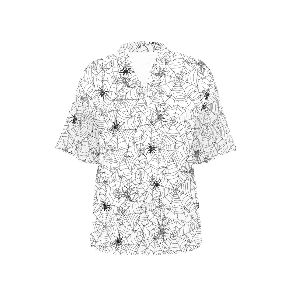 Spider web cobweb pattern Women's All Over Print Hawaiian Shirt