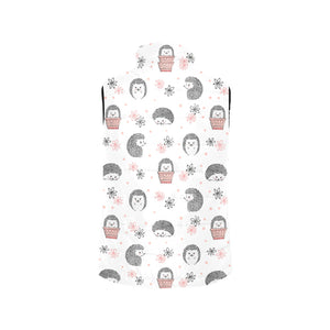 Hedgehog Pattern Print Design 02 Women's Padded Vest