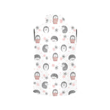 Hedgehog Pattern Print Design 02 Women's Padded Vest
