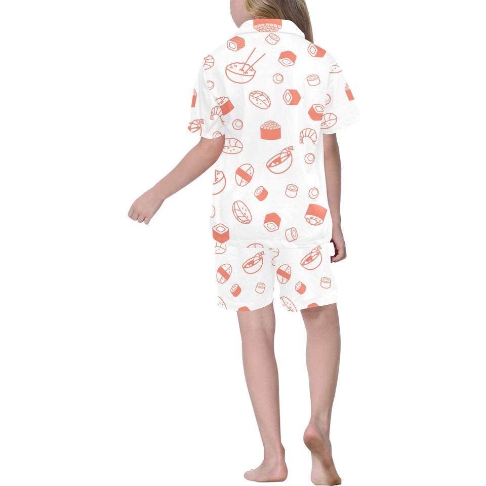 Sushi pattern Kids' Boys' Girls' V-Neck Short Pajama Set