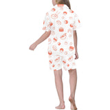 Sushi pattern Kids' Boys' Girls' V-Neck Short Pajama Set