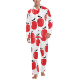 red apples white background Men's Long Pajama Set