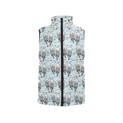 Lovely Sea Otter Pattern Men's Padded Vest