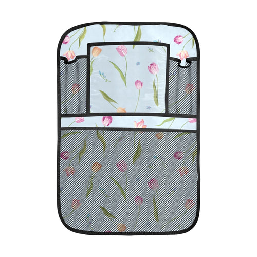 Watercolor Tulips pattern Car Seat Back Organizer