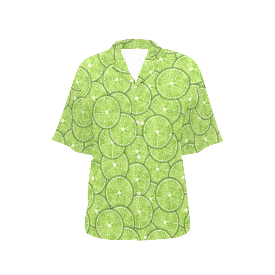 Slices of Lime pattern Women's All Over Print Hawaiian Shirt