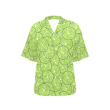 Slices of Lime pattern Women's All Over Print Hawaiian Shirt