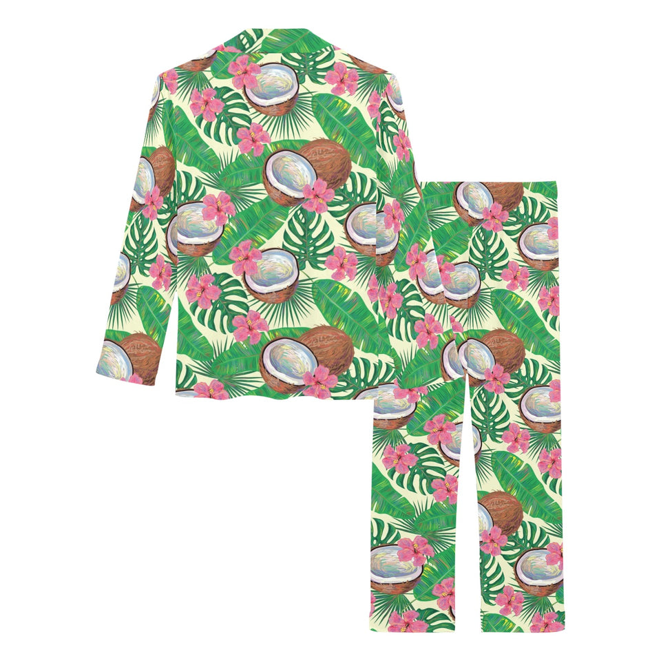 Coconut Pattern Print Design 01 Women's Long Pajama Set