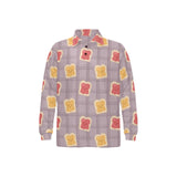 Bread Toast Pattern Print Design 05 Men's Long Sleeve Polo Shirt