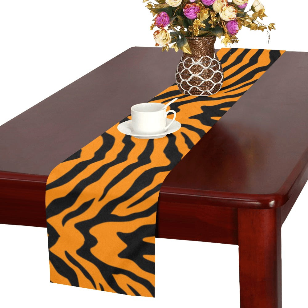 Bengal tigers skin print pattern Table Runner