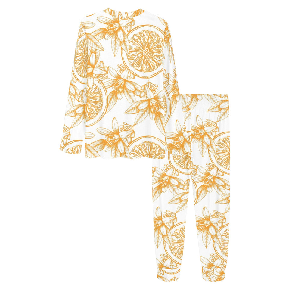 hand drawn orange fruit pattern Women's All Over Print Pajama Set
