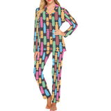 Skate Board Pattern Print Design 02 Women's Long Pajama Set