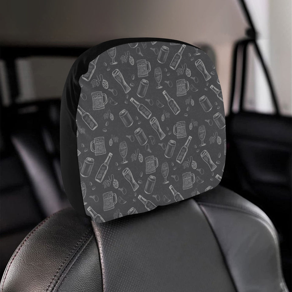 Beer hand drawn pattern Car Headrest Cover