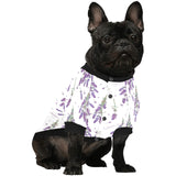 lavender flower design pattern All Over Print Pet Dog Round Neck Fuzzy Shirt