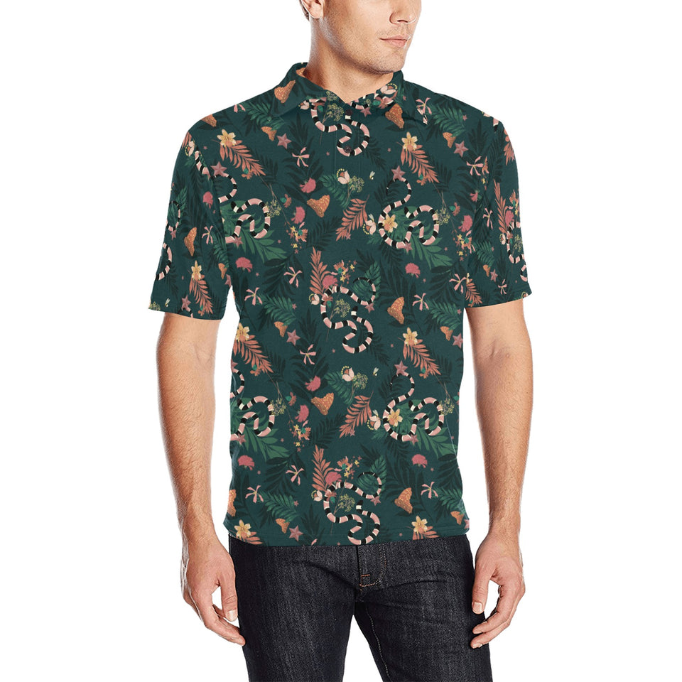 Snake forest pattern Men's All Over Print Polo Shirt