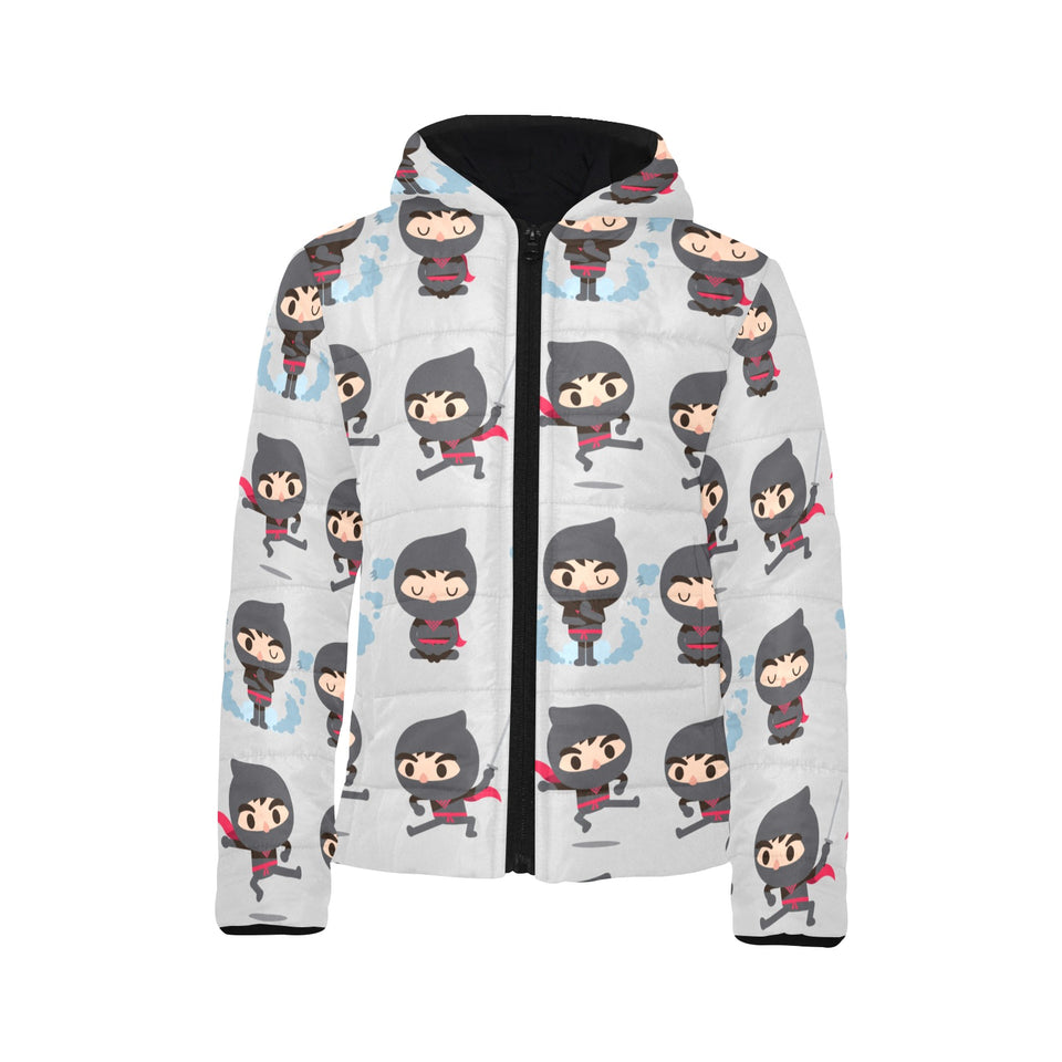 Cute ninja pattern Kids' Boys' Girls' Padded Hooded Jacket