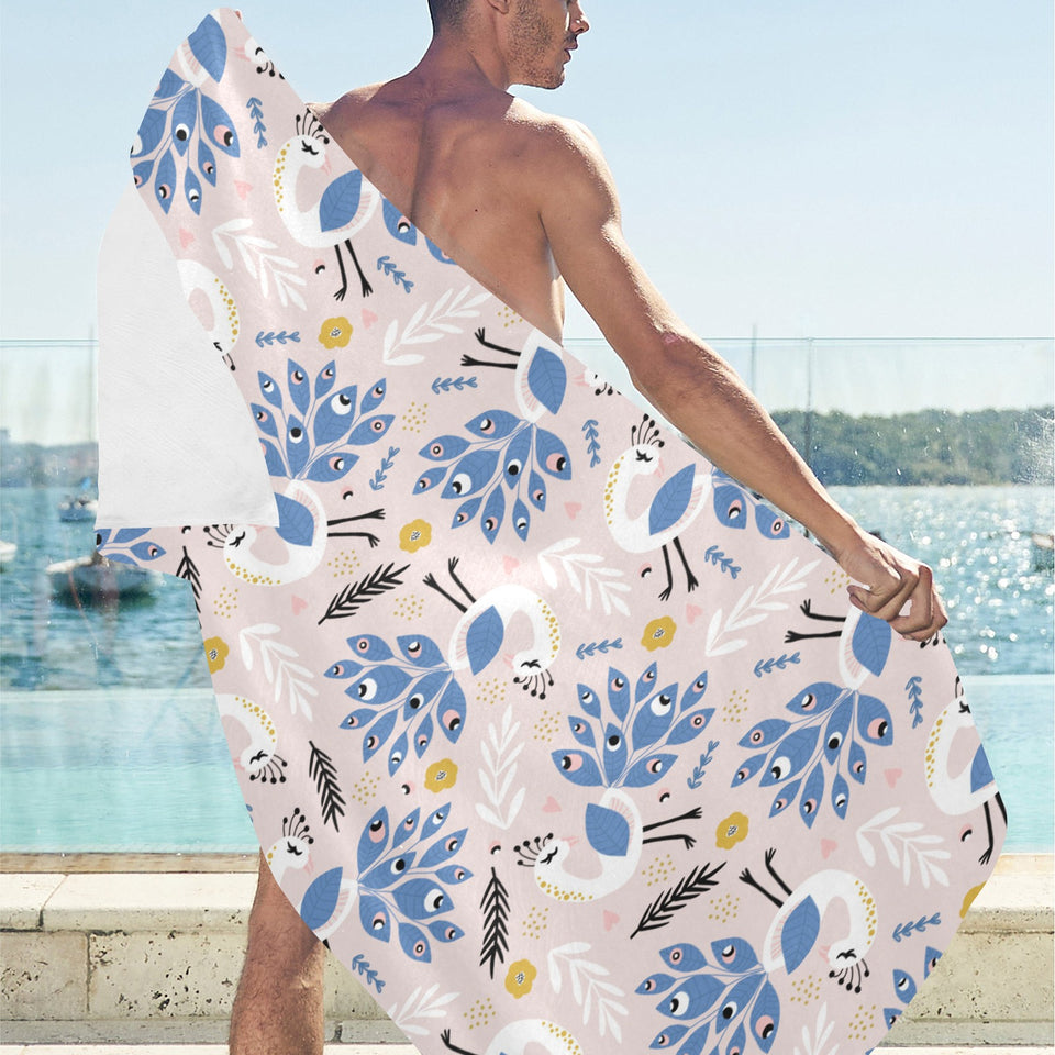 Cute peacock pattern Beach Towel