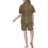Snake skin pattern Kids' Boys' Girls' V-Neck Short Pajama Set
