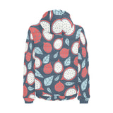 dragon fruits dark blue background Men's Padded Hooded Jacket