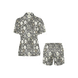 Gear Pattern Print Design 02 Women's V-Neck Short Pajama Set