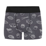 sushi pattern black background Men's All Over Print Boxer Briefs Men's Underwear