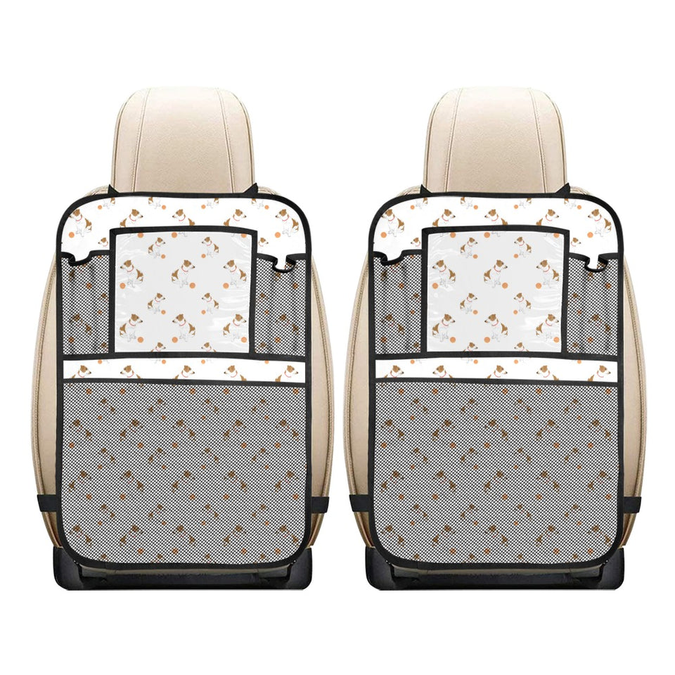 Jack Russel Pattern Print Design 05 Car Seat Back Organizer