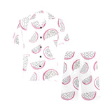 dragon fruit pattern Men's V-Neck Short Pajama Set