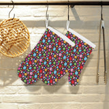Tea pots Pattern Print Design 01 Heat Resistant Oven Mitts