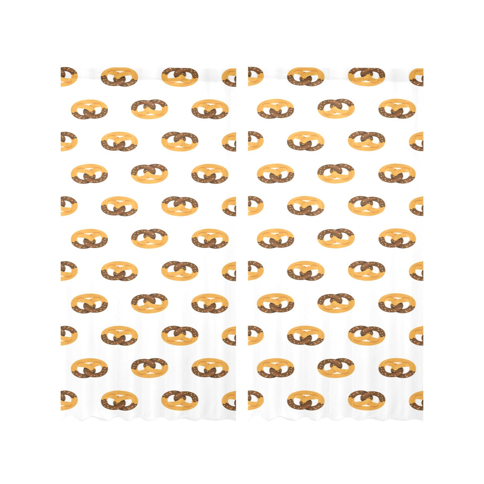 Pretzels Pattern Print Design 02 Gauze Curtain