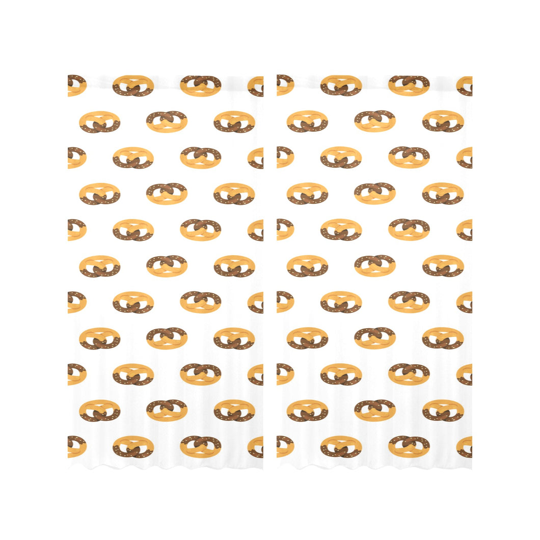 Pretzels Pattern Print Design 02 Gauze Curtain