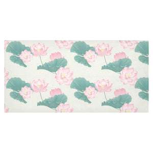 Pink lotus waterlily leaves pattern Tablecloth