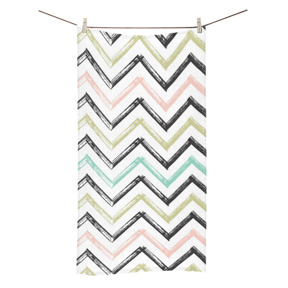 zigzag chevron paint pattern Bath Towel