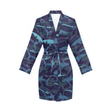 Shark pattern Women's Long Sleeve Belted Night Robe