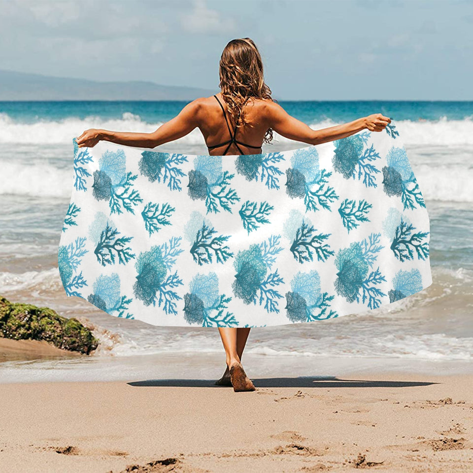 Coral Reef Pattern Print Design 04 Beach Towel