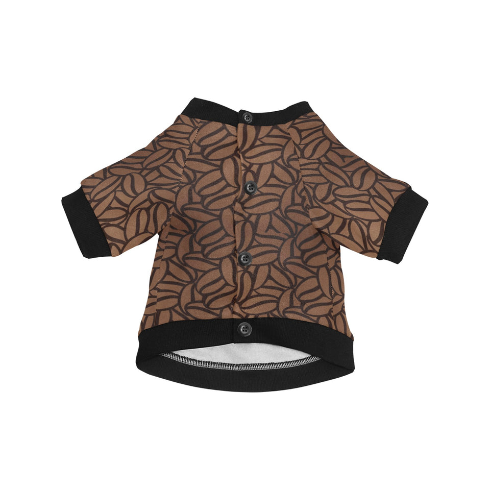 coffee bean pattern All Over Print Pet Dog Round Neck Fuzzy Shirt
